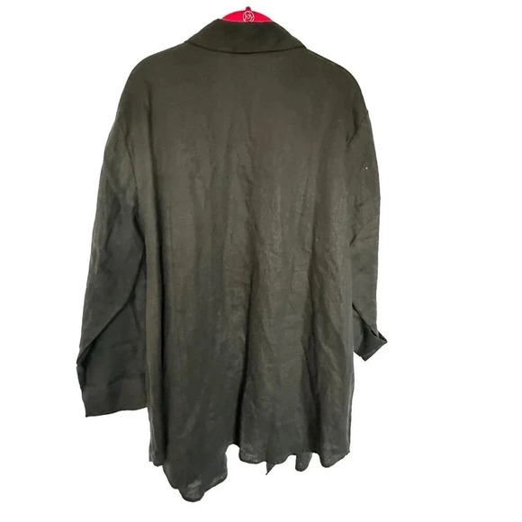 Soft Surroundings Women's Black Long Sleeve Button Down linen Shirt Size Plus 1X - Picture 3 of 6